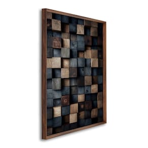 Quadro Decorativo Blocos Tons Terrosos Modelo Contemporâneo com 1 Tela Cm ou Cm de Parede para Quart Marrom