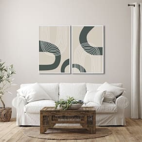 Quadro Decorativo Abstrato Formas Preto e Branco com 2 Telas de Parede para Sala Quarto Escritório 6 Branco