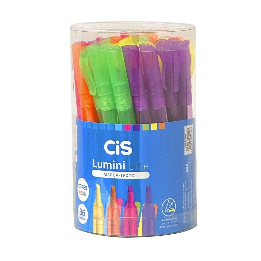 Marcador Cis Lumini Lite Neon - Embalagem com 36 Unidades
