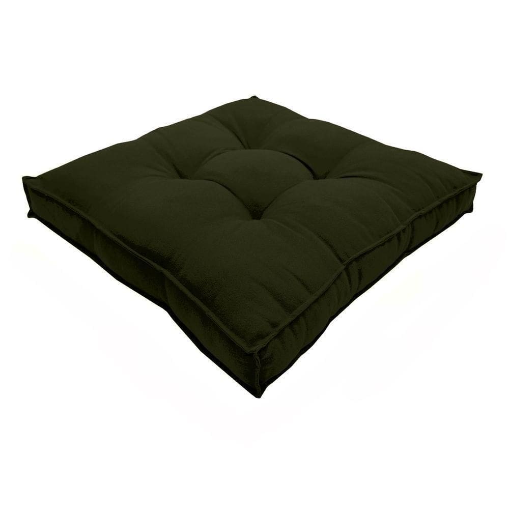 Almofada Futon Cadeiras Bancos áreas 60x60 Cm Verde Musgo