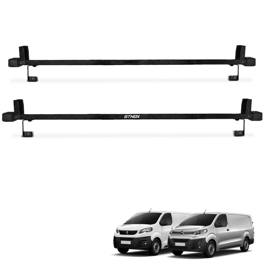Rack de Teto Citroen Jump Peugeot Expert Furgão Duplo Cargo 1,60m Com Orelhinha Preto