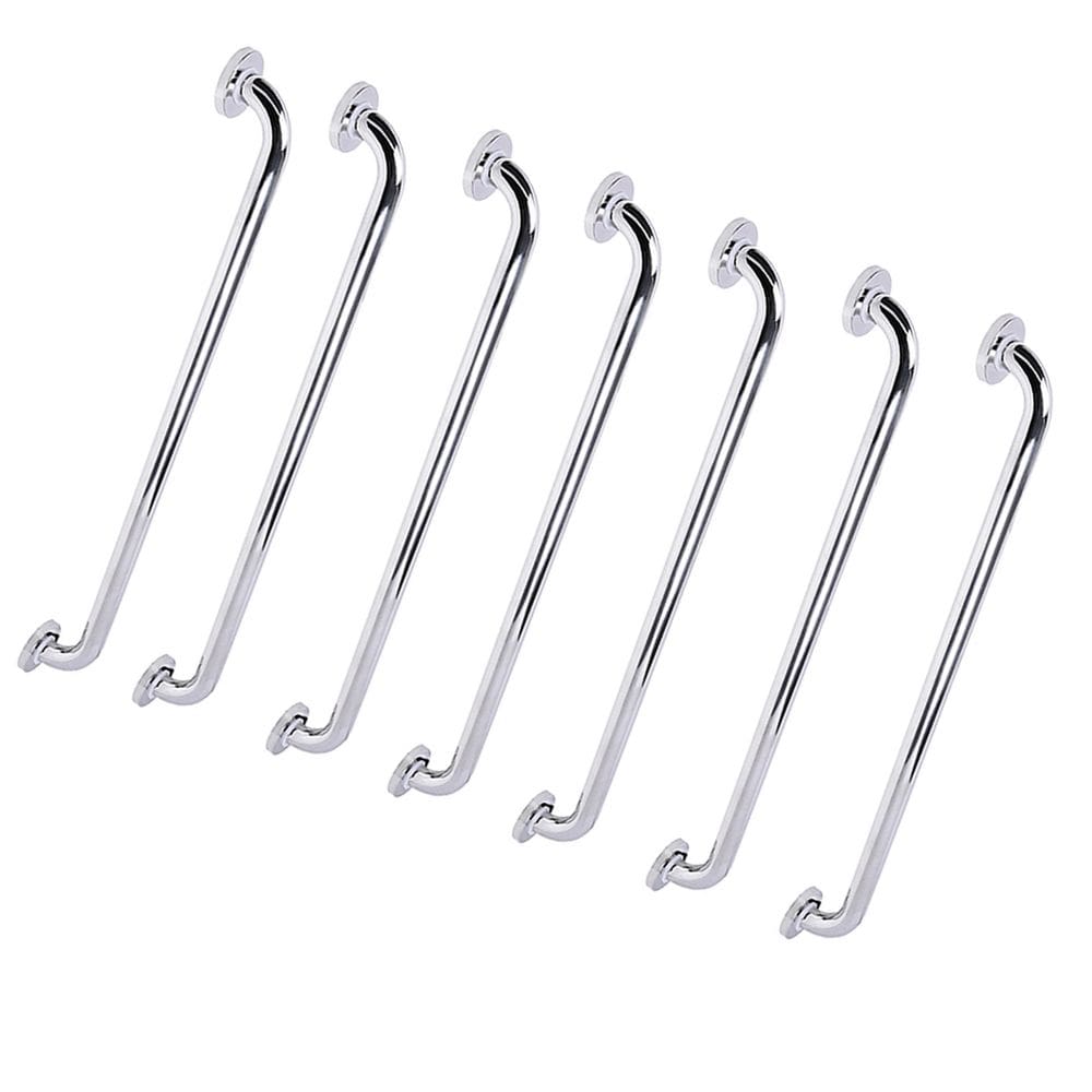 Barra de Apoio 70cm Inox Kit 7 Unidades Idoso Acessibilidade Criança Gestante Deficiente Casa Banheiro Box Corrimao Suporte Proteçao Segurança