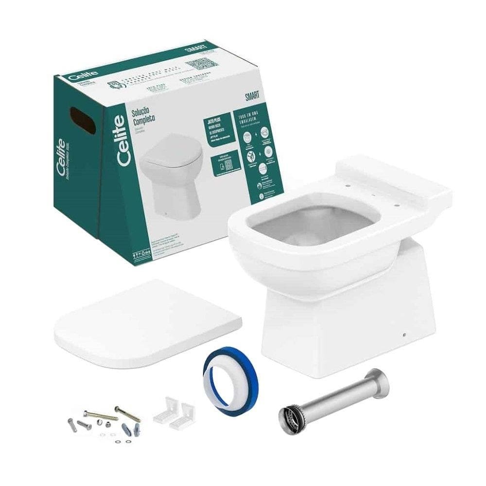 Kit Vaso Sanitário Celite Convencional Elite + Acessórios de Fixação BCO