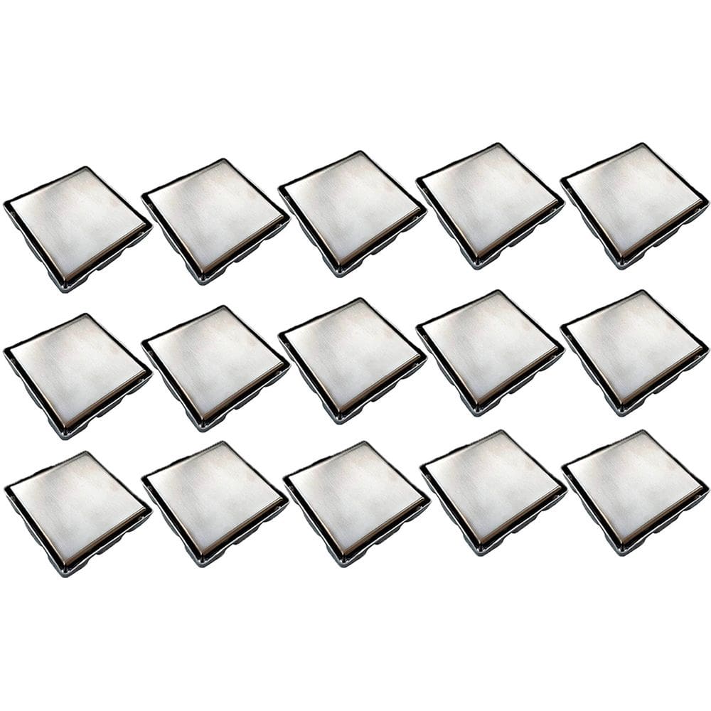 Ralo Invisivel 15X15 Inox Kit 15 Uni Discreto Box Banheiro Cozinha Lavanderia Lavabo