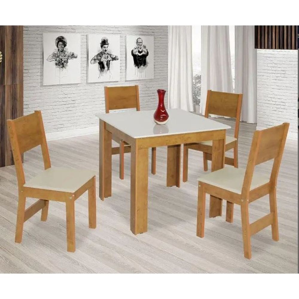 CJ MESA 4C SÃO CARLOS MILENA QUADRADA 80x80 FREIJO / OFF WHITE