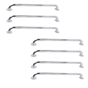 Barra de Apoio 70cm Inox Kit 8 Unidades Idoso Deficiente Gestante Suporte Banheiro Box Resistente Segurança Proteçao Acessibilidade