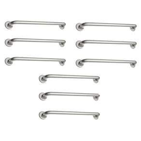 Barra de Apoio 70cm Inox Kit 9 Unidades Idoso Gestante Deficiente Casa Banheiro Box Resistente Segurança Proteçao Acessibilidade Suporte