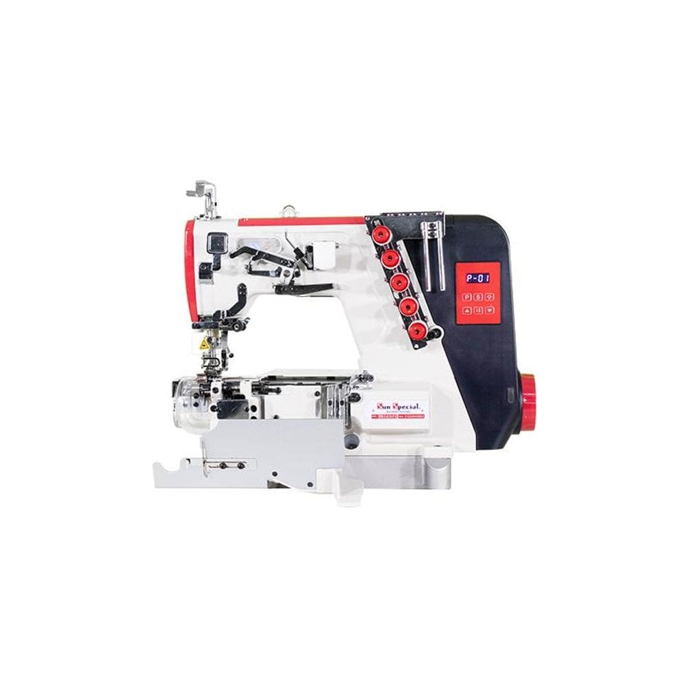 Máquina Costura Industrial Galoneira Cilíndrica com Refilador SSF80D-35-AB-364-ST-QI 220V - Sun Special
