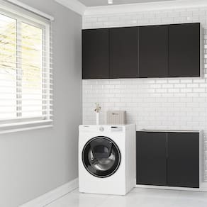 Lavanderia Modulada 3 Peças sem Tampo sem Rodapé Ipanema Cabecasa Madeiramadeira Grafite Trama