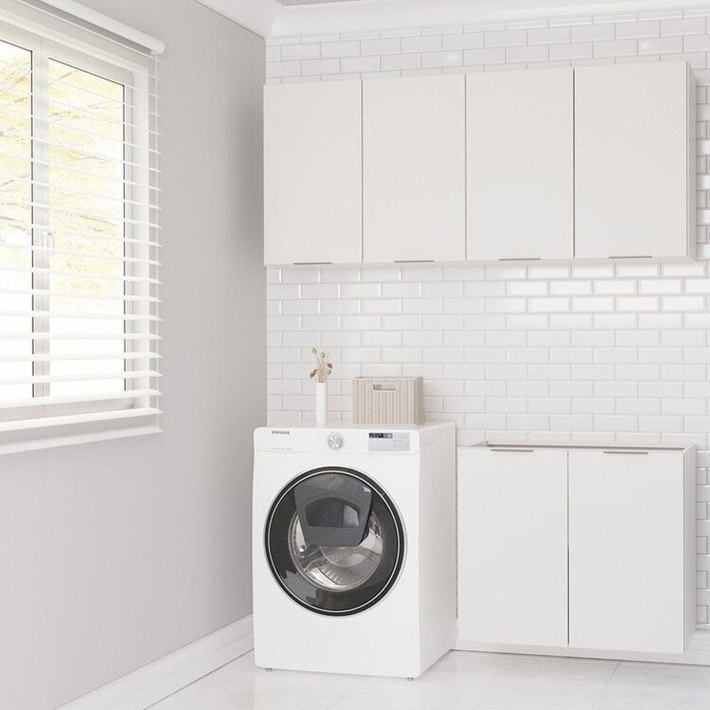Lavanderia Modulada 3 Peças sem Tampo sem Rodapé Ipanema Cabecasa Madeiramadeira Branco