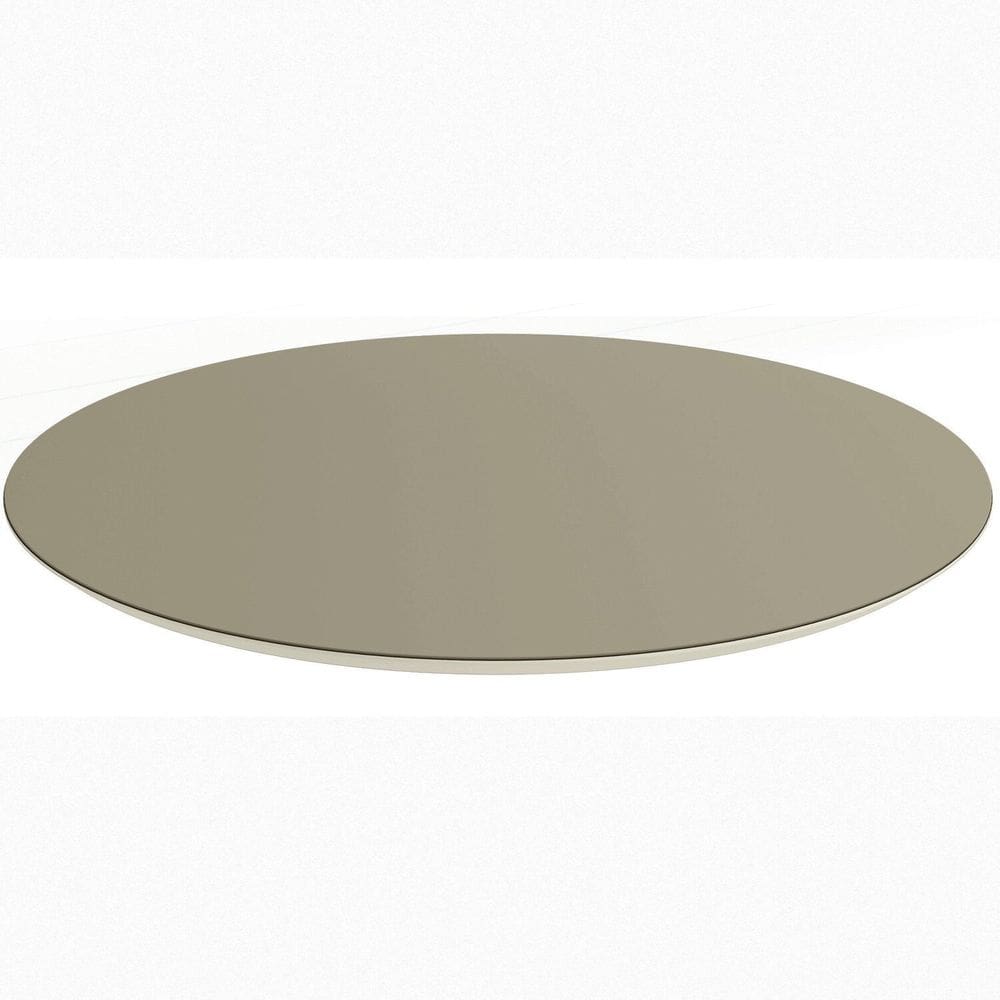 Tampo para Mesa de Jantar Redondo 120cm de Madeira com Vidro Off White