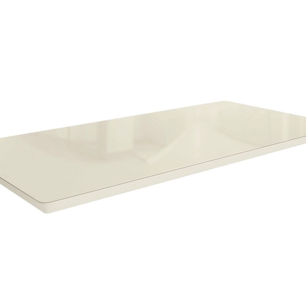 Tampo para Mesa de Jantar 2000x1000 de Madeira com Vidro Off White