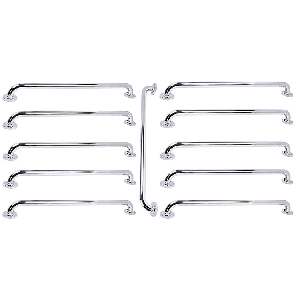 Barra de Apoio Inox 70cm Kit 11 Unidades Suporte Banheiro Box Idoso Gestante Criança Varanda Acessibilidade Corrimao Escada Segurança