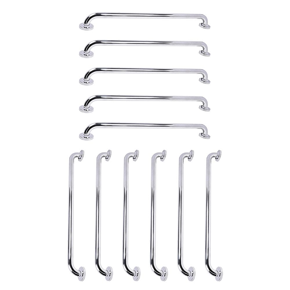 Barra de Apoio 70cm Inox Kit 11 Unidades Idoso Deficiente Cadeirante Gestante Banheiro Box Segurança Acessibilidade Parede Corrimao Resistente Suporte