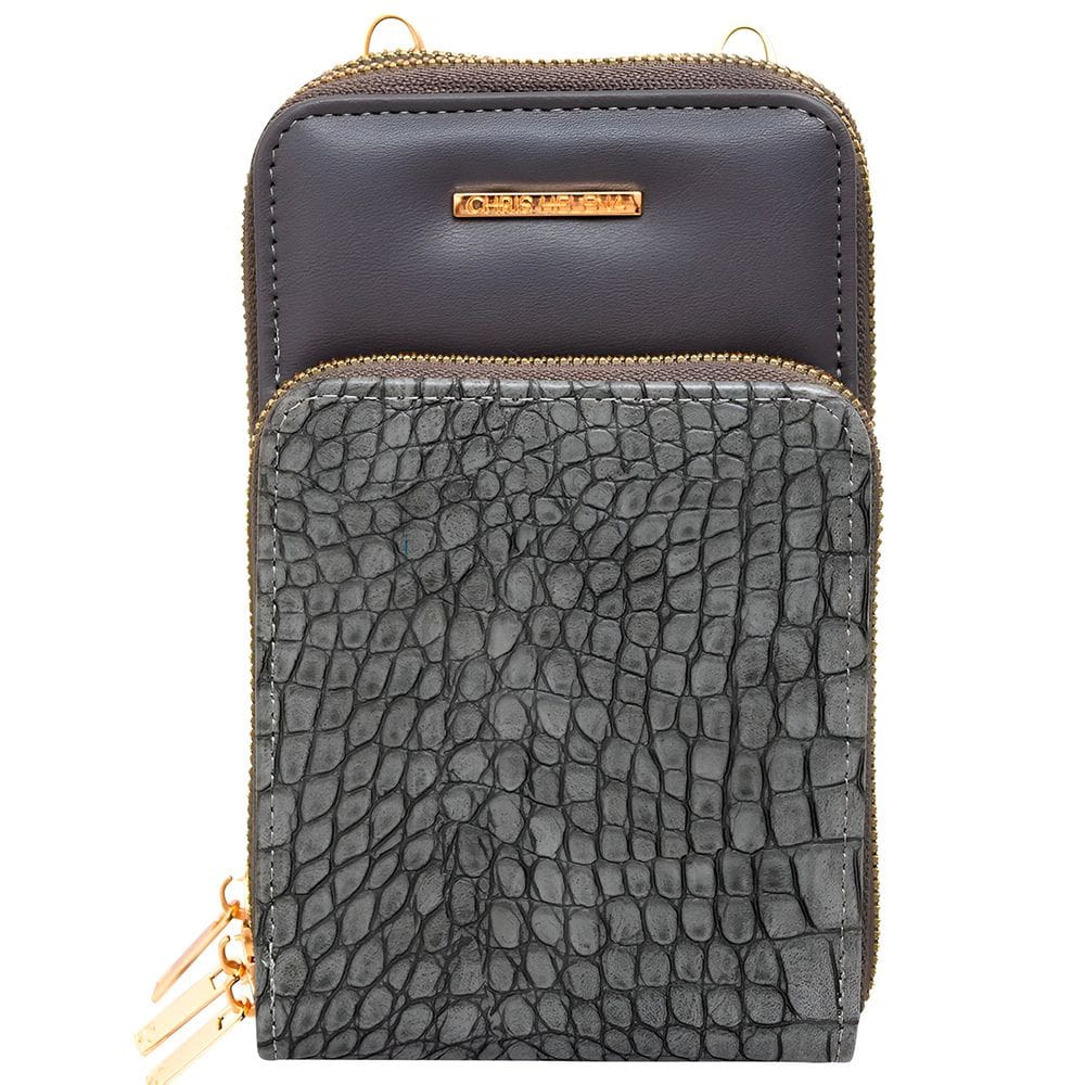 Bolsa Carteira Feminina Cinza Com Alça