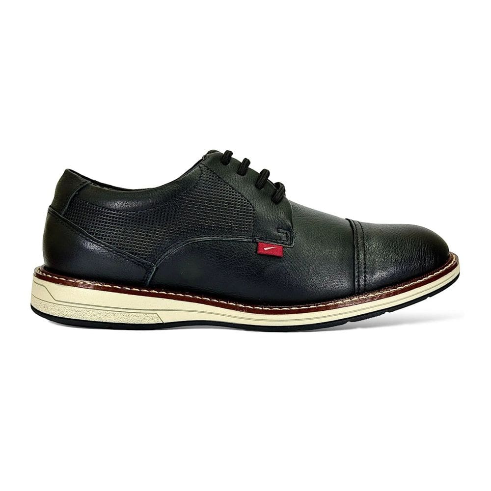 Sapato Ferracini Masculino Kingston Couro Preto 6151-675G