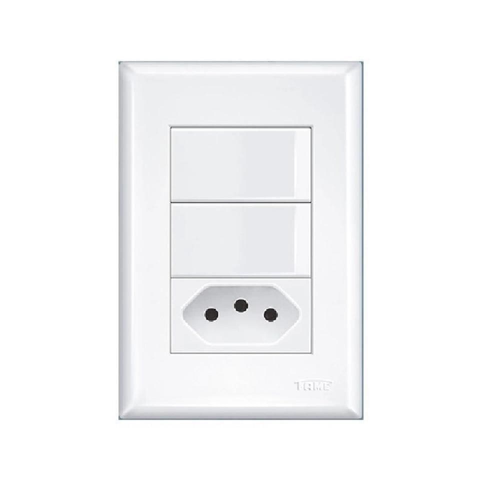 Conjunto 4X2 Interruptor 2 Teclas Simples 10A Evidence Fame