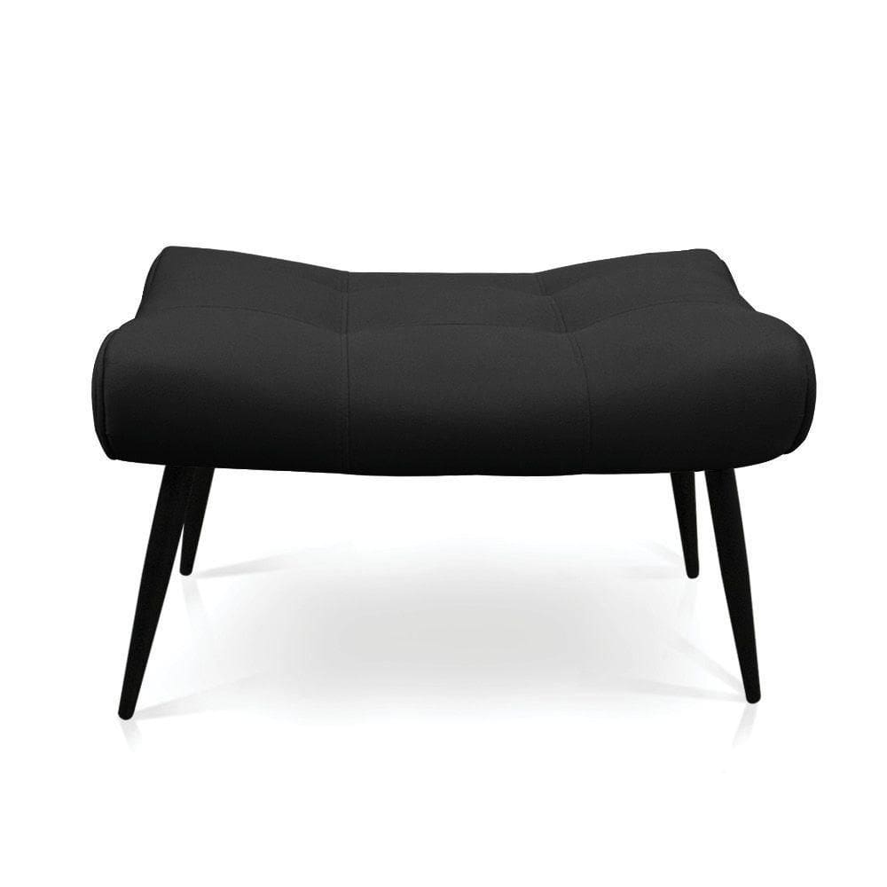 Puff Sher Suede Pés Palito De Ferro - D`Rossi Cor Preto