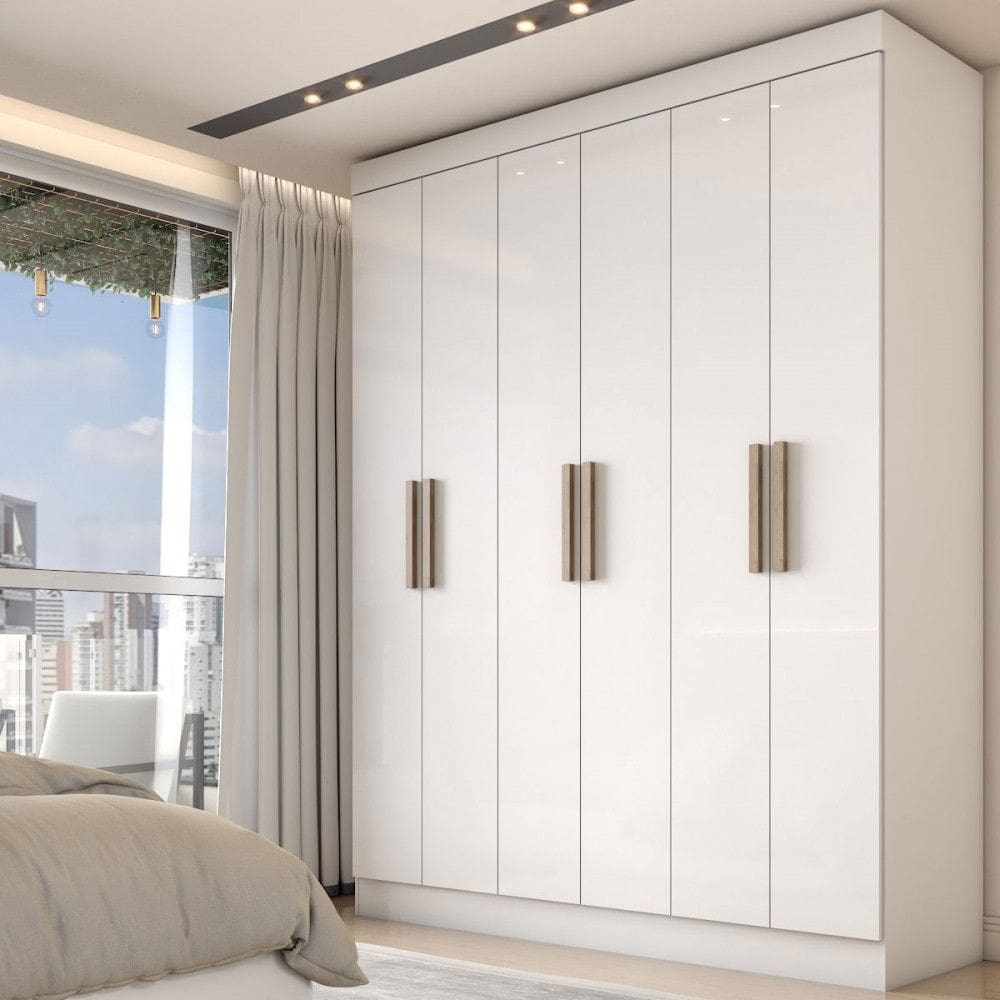 Guarda-Roupa Casal Valparaíso 6 Portas 2 Gavetas Branco - Panorama Móveis