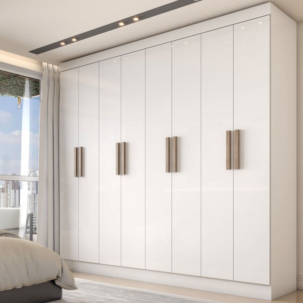 Guarda-Roupa Casal Valparaíso 8 Portas 4 Gavetas Branco - Panorama Móveis