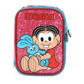 Estojo Box 100 Pens Luxcel Turma da Mônica Rosa e Azul