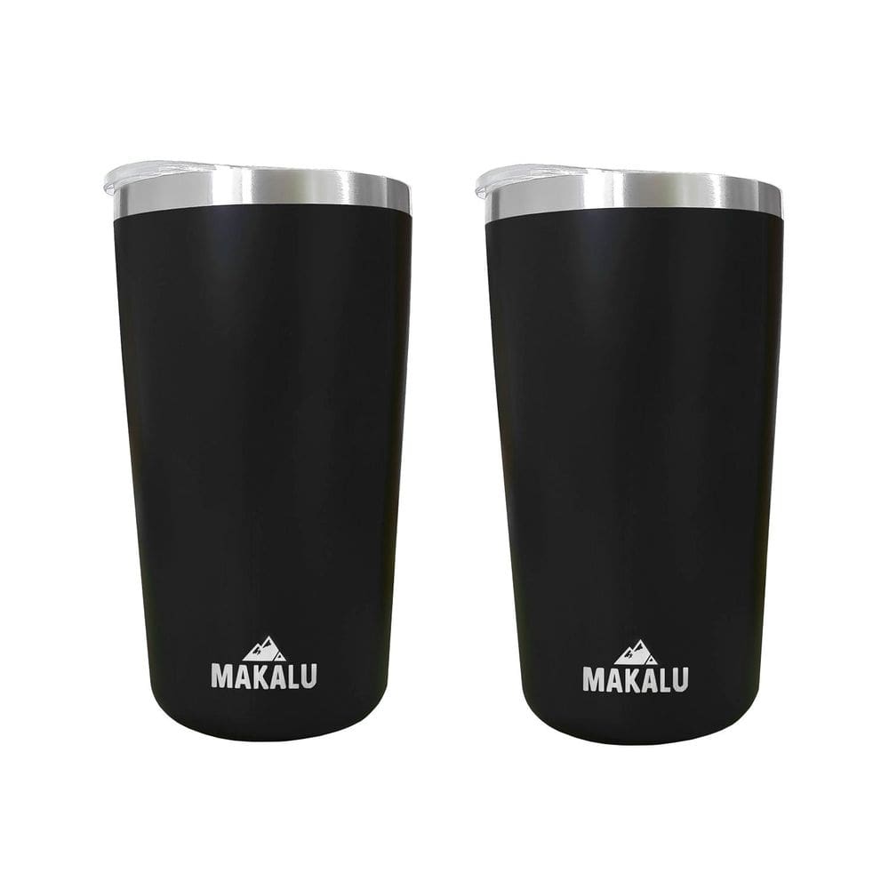 Kit 2 Copos Térmicos Aço Inox 420ML Preto p/ Água Cerveja Café - Quente e Frio - Unica Unico