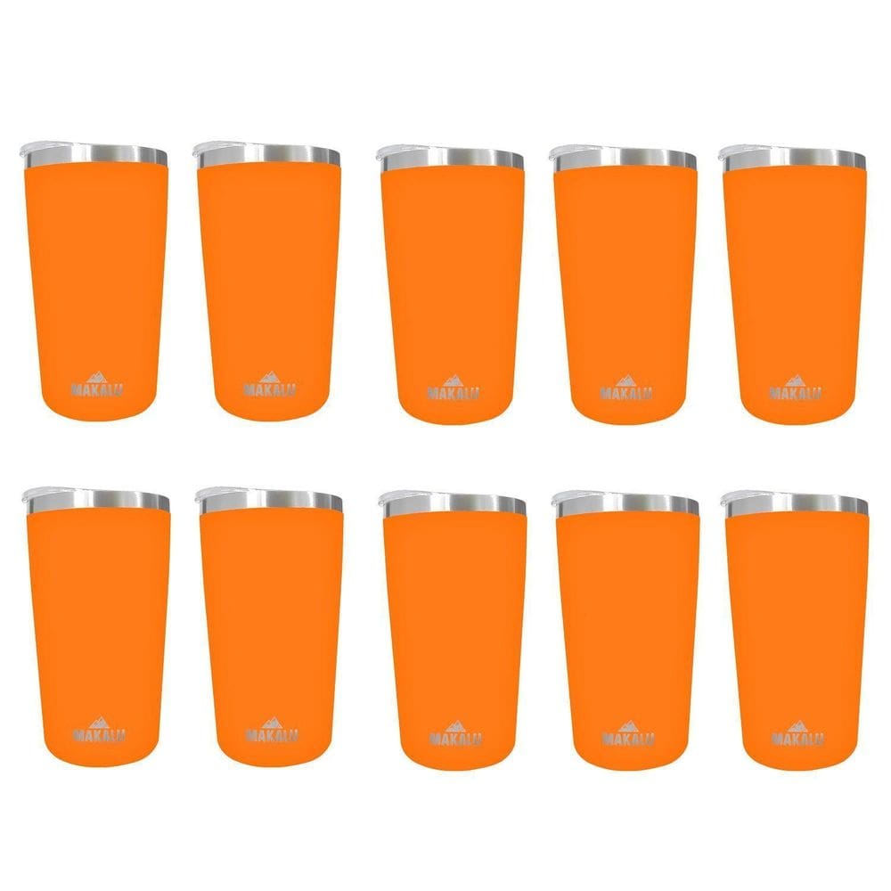 Kit 10 Copos Térmicos Aço Inox 420ML Branco p/ Água Cerveja Café - Quente e Frio - Unica Unico