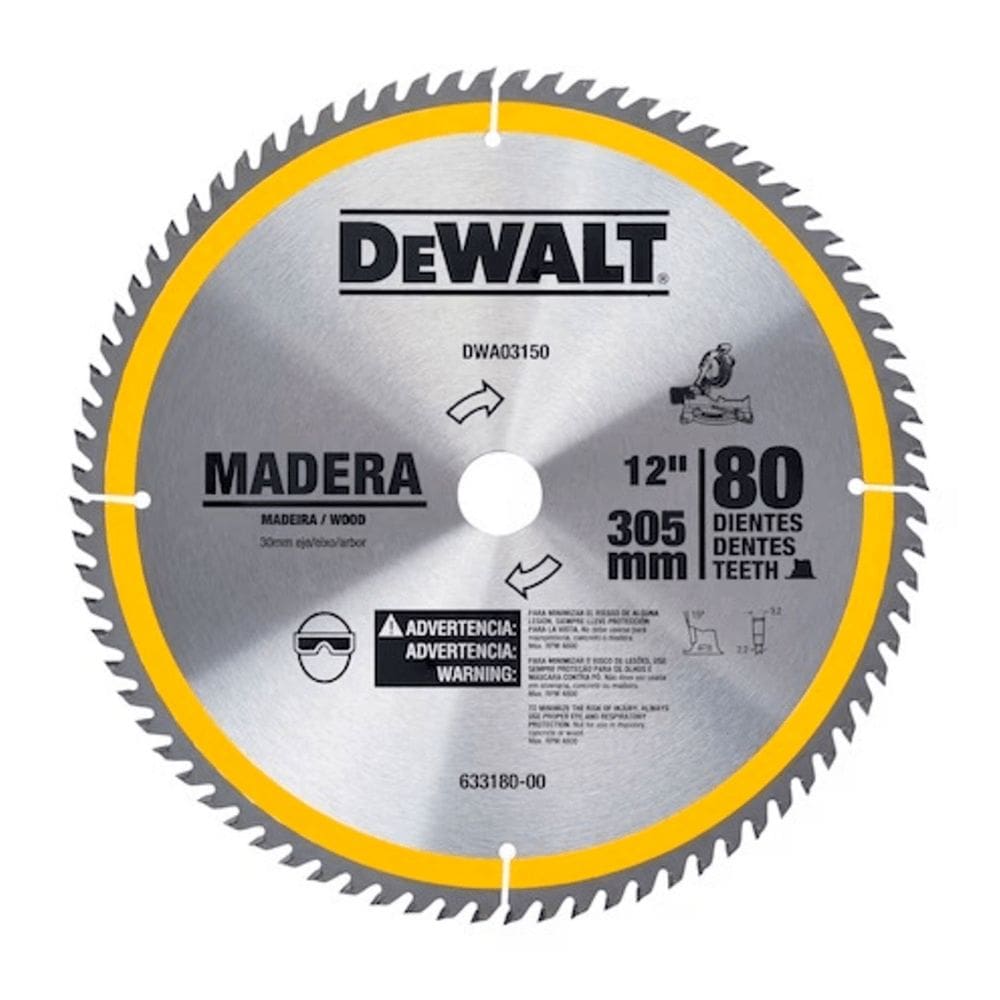 Lâmina Serra Esquadria 12" 80 Dentes Madeira DWA03150 DeWalt - Unica Unico