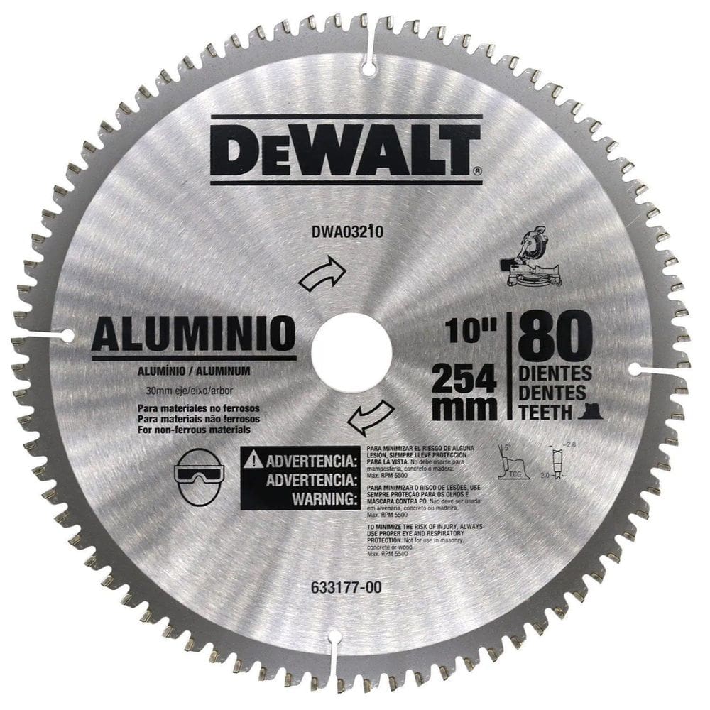 Lâmina Serra Esquadria 10" 80 Dentes Aluminio DWA03210 DeWalt - Unica Unico