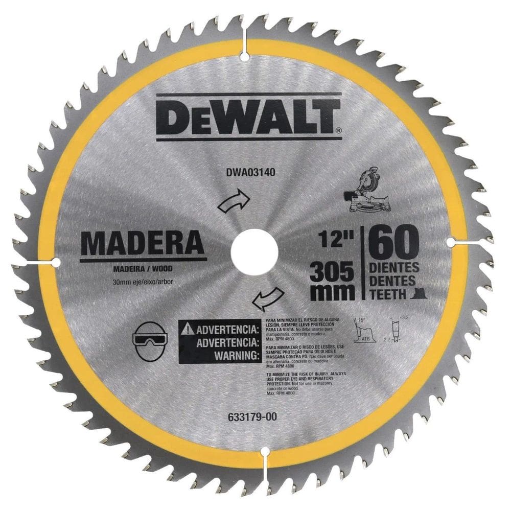 Lâmina Serra Esquadria 12" 60 Dentes Madeira DWA03140 DeWalt - Unica Unico