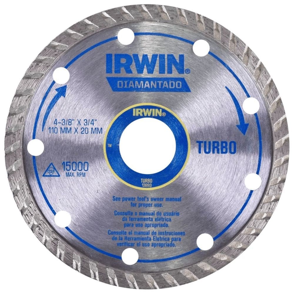 Disco Diamantado Turbo 110x20mm IW13893 Irwin - Unica Unico