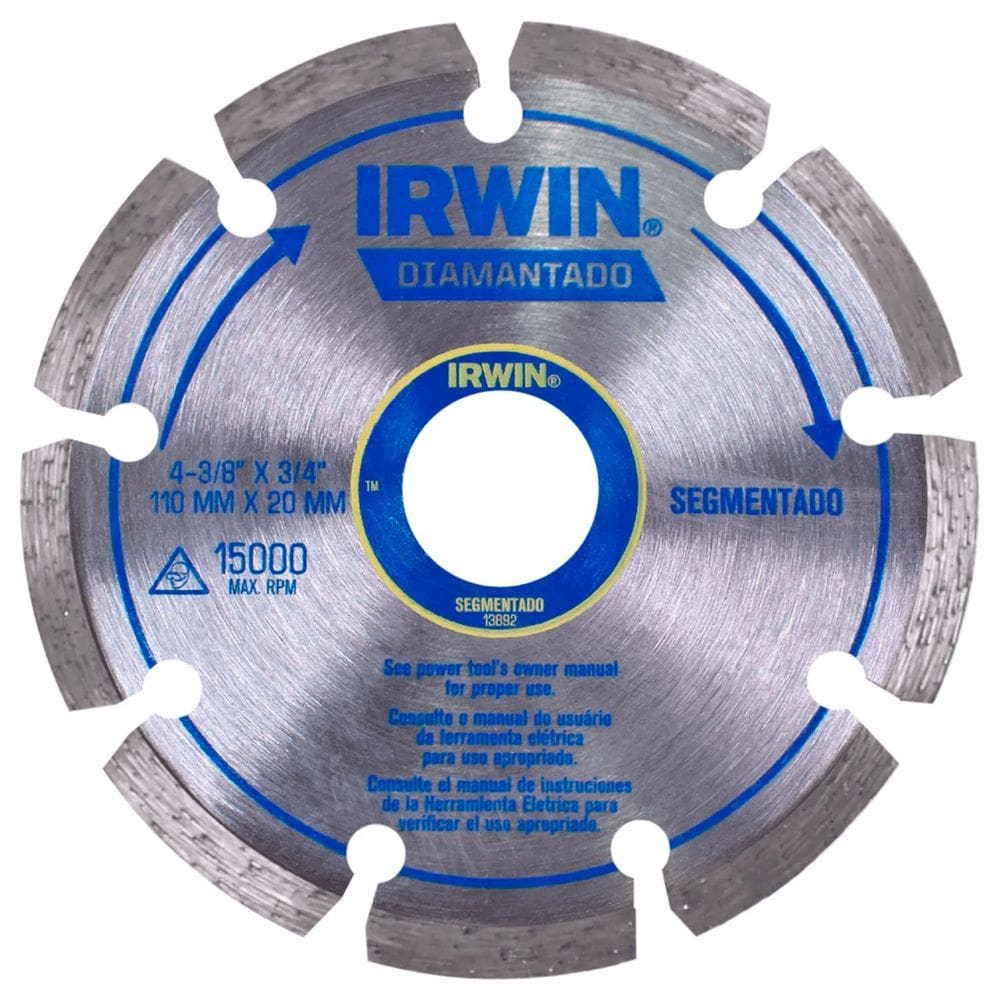 Disco Diamantado Segmentado 110x20mm IW13892 Irwin - Unica Unico