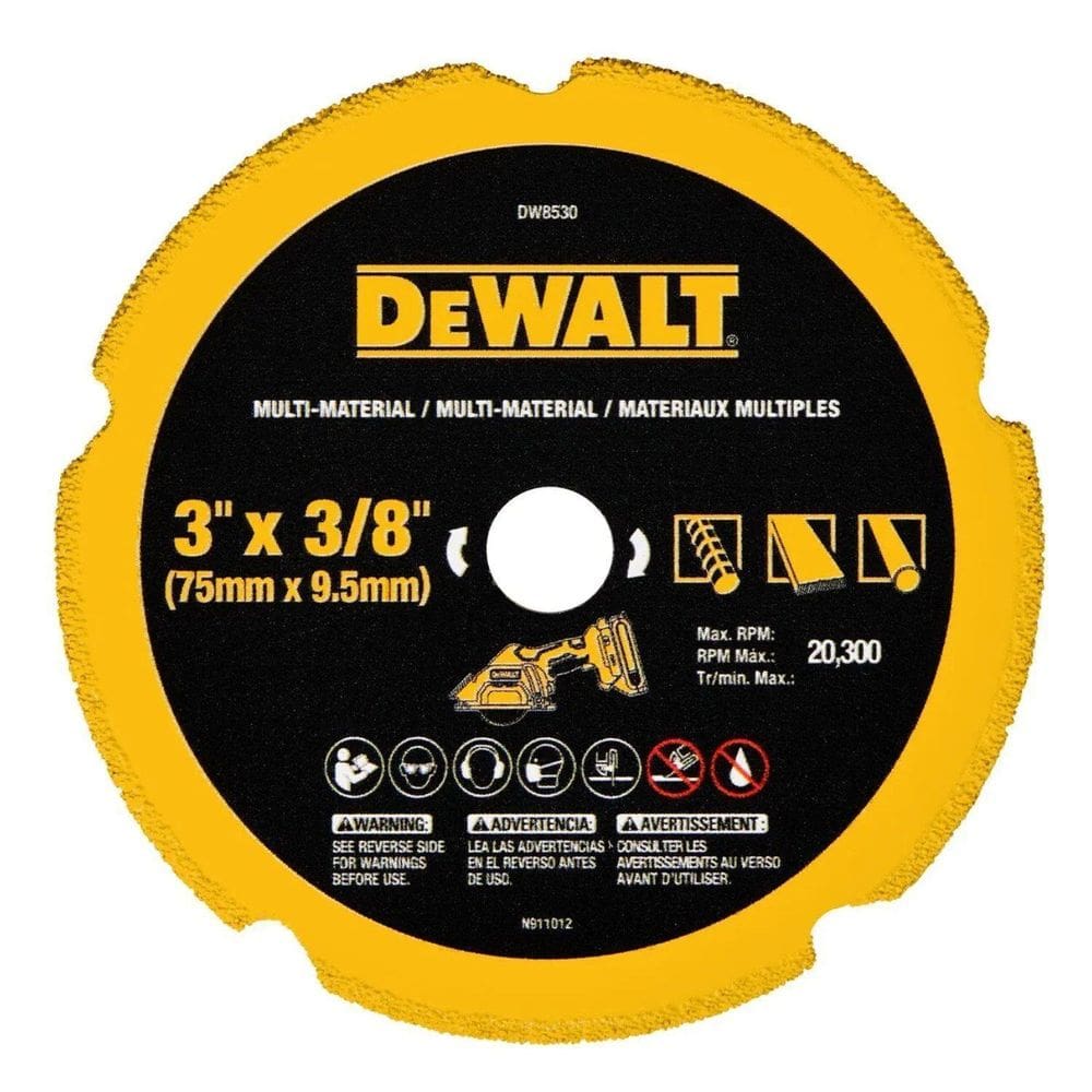 Disco De Corte Diamantado 3" x 3/8 Multimaterial DW8530 Dewalt - Unica Unico