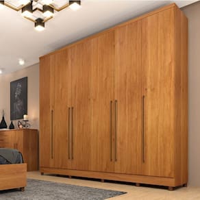 Guarda-Roupa 6 Portas Portugal E Comoda 5 Gavetas Premium Com Pés Espresso Móveis Cinamomo