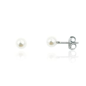 Brinco Solitário Pérola 5mm Aço Inoxidável Antialérgico