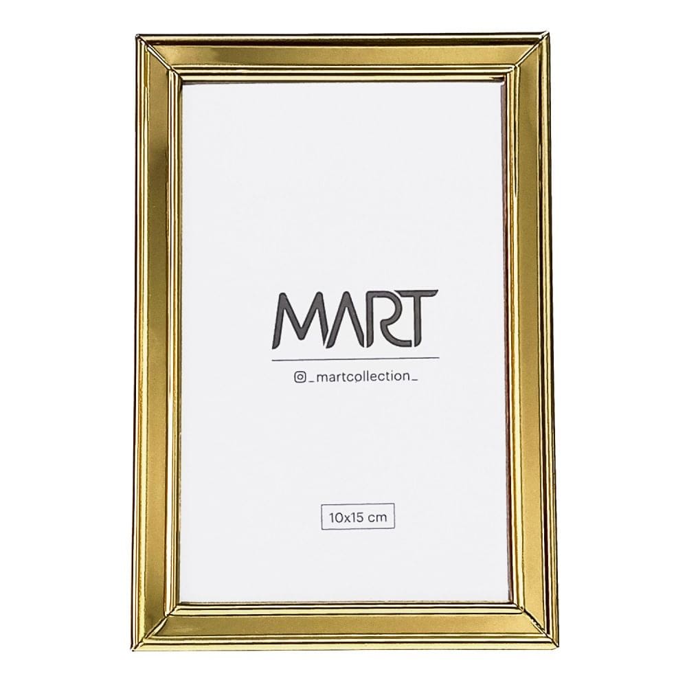 Porta-Retrato em Metal Liso Dourado 10x15