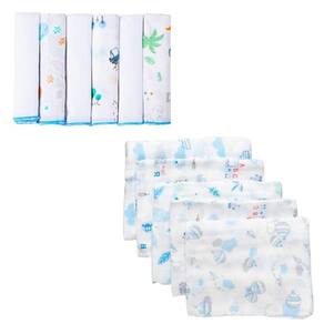 Kit 11 Peça 5 Fralda 60X60 6 Paninho De Boca 30X30 Masculino