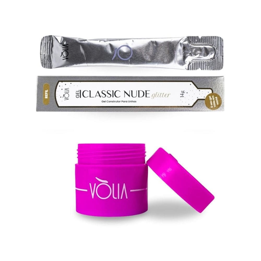 Sachê Refil Classic Nude Glitter 14G Vlia + Pote Eco 30G