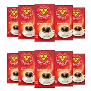 Café 3 Corações Extraforte A Vácuo Kit 10 Pacotes 500G