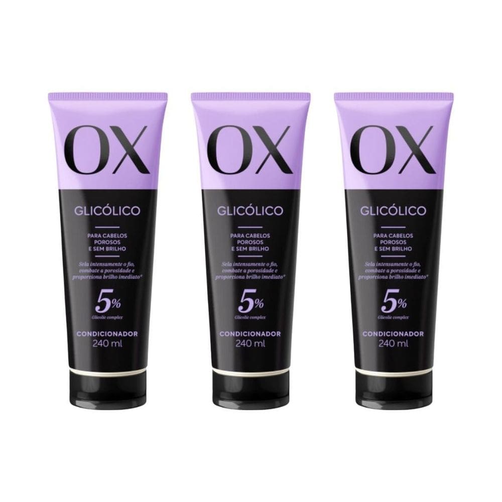 Condicionador Ox 240Ml Glicolico - Kit Com 3Un