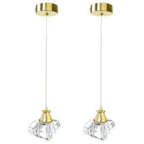 Kit 2 Pendente Cristal K9 Lavabo Metal Dourado G9 Bet13