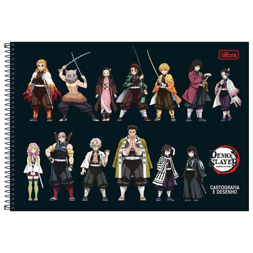 Caderno Desenho Cartográfia Demon Slayer Hashiras Tilibra