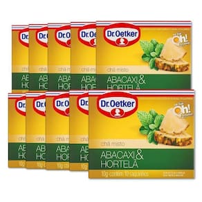 Chá Dr. Otker Abacaxi E Hortelã Kit 10 Caixas 100 Saquinhos