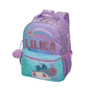 Mochila Costas Lilica Ripilica Lantejoulas Escolar Passeio