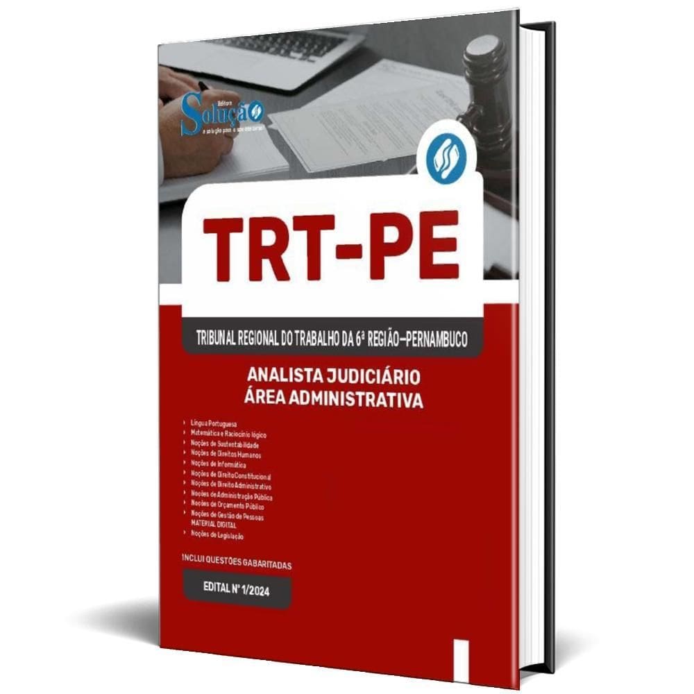 Apostila Trt Pe 2024 Analista Judiciário Área Administrativa