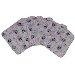 5 Fralda De Boca Disney 33X33 Estampada Com Croche Minnie