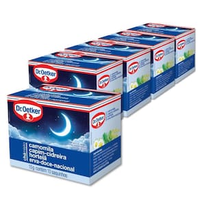 5 Caixas Chá Dr Oetker Camomila Cidreira Hortelã Erva-Doce
