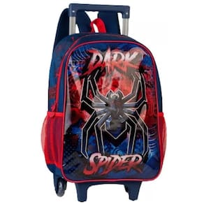 Mochila Escolar Aranha Spider 2 Em 1 Alças Rodinha Tam G