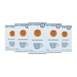 Café 3 Corações Descafeinado A Vácuo Kit 5 Pacotes 250G