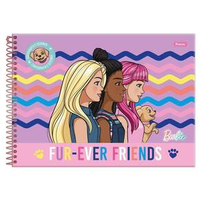Caderno Cartográfia 80Fls Barbie Furever Friends Foroni